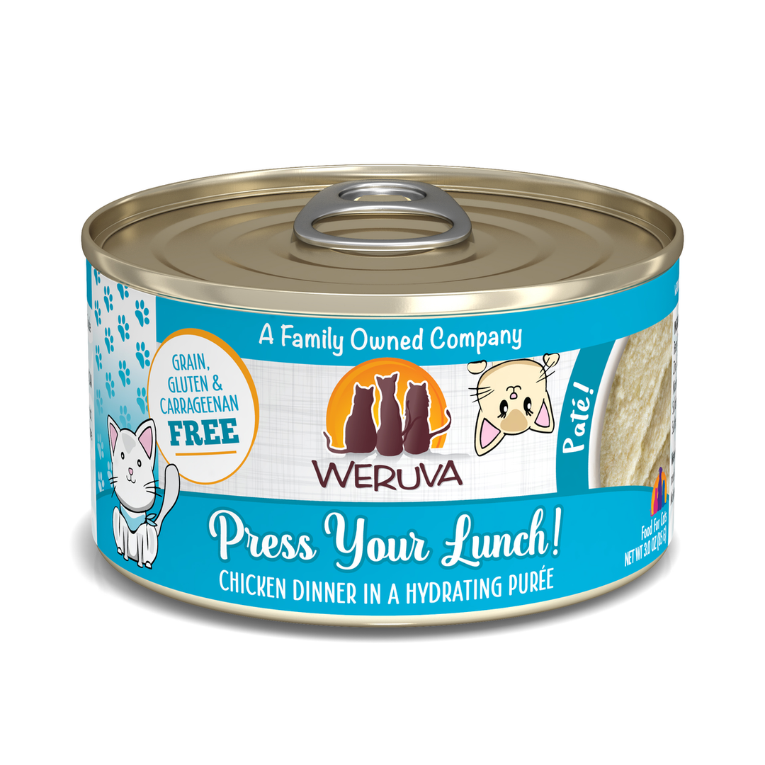 Weruva Classic - Press Your Lunch! - Pâté de Poulet dans une Purée Hydratante - Nourriture Humide Sans Grains pour Chats
