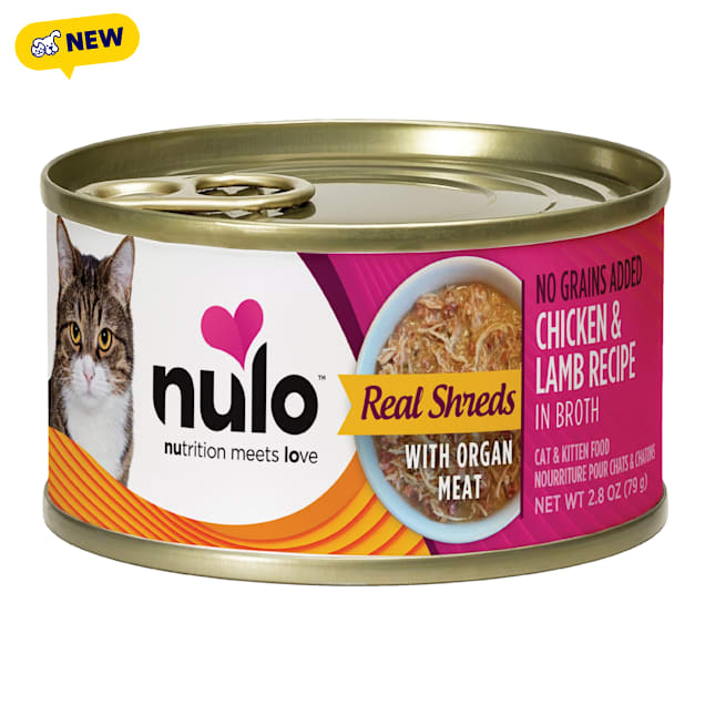 Nulo Freestyle - Chat & Chaton Poulet et Agneau Éffilochés avec Abats en Bouillon - Nourriture Humide Sans Grains pour Chats