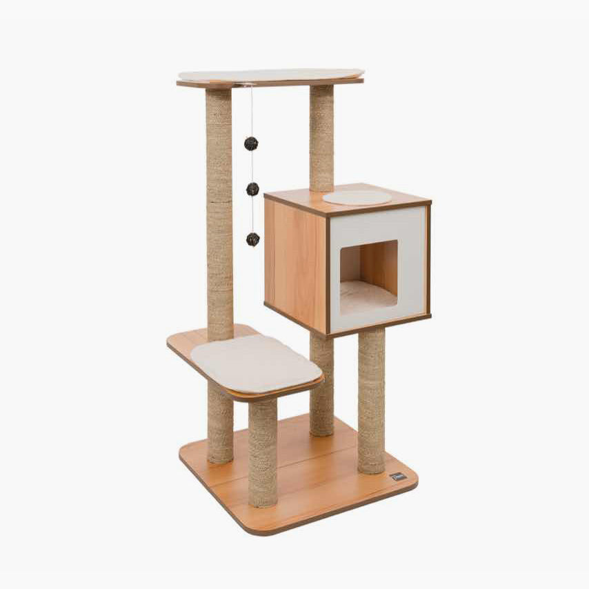 Catit Vesper - Arbre à Chat - Meuble V-High Base en Bois (56 x 56 x 121.5 cm)