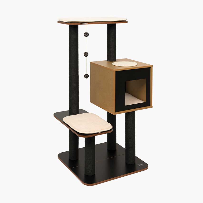 Catit Vesper - Arbre à Chat - Meuble V-High Base en Bois (56 x 56 x 121.5 cm)