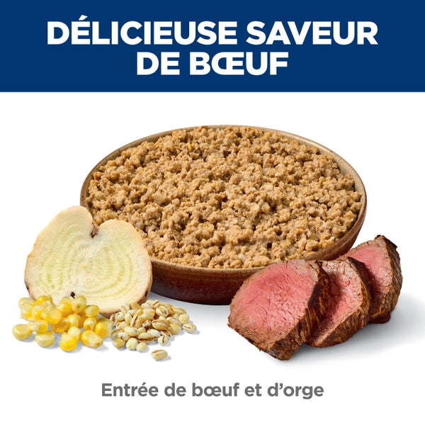 Hill's Science Diet - Chien Senior 7+ Entrée de Boeuf et Orge - Nourriture Humide pour Chiens