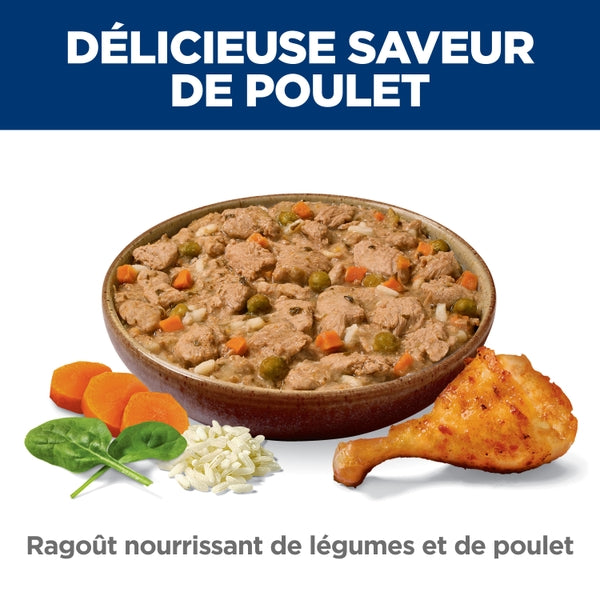 Hill's Science Diet - Chien Adulte Poids Santé (Perfect Weight) Ragoût de Légumes et Poulet - Nourriture Humide pour Chiens