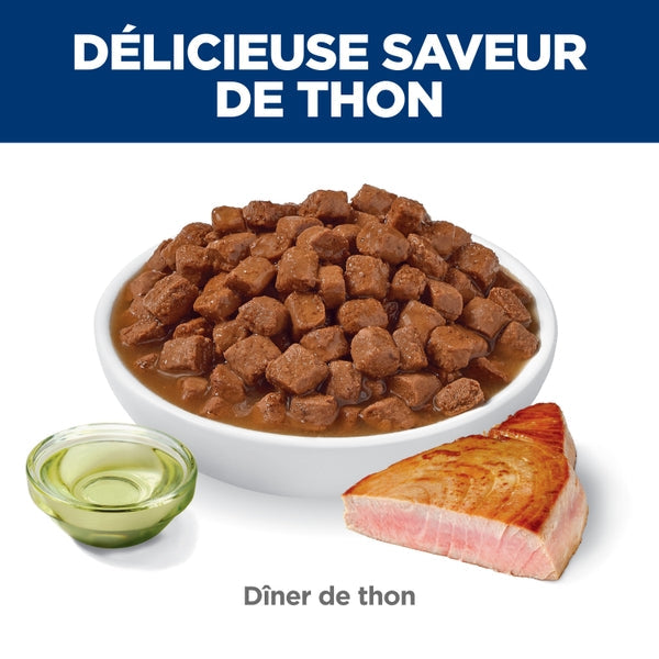 Hill's Science Diet - Dîner de Thon en Sauce - Nourriture Humide pour Chats Adultes 7+ Ans