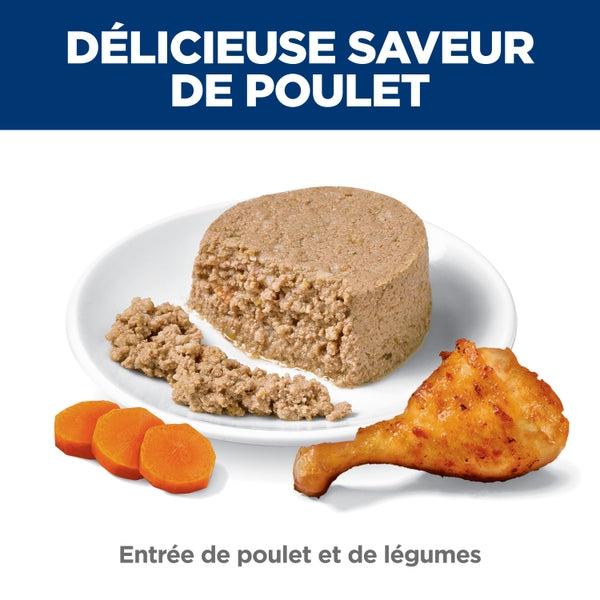 Hill's Science Diet - Chat Adulte Estomac et Peau Sensible Pâté de Poulet et Légumes - Nourriture Humide pour Chats