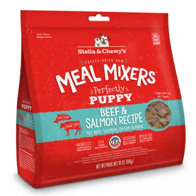 Stella & Chewy's Meal Mixers - Boeuf et Saumon - Complément Alimentaire Lyophilisée Sans Grains pour Chiots