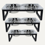 Voir l’image dans la galerie, GOO-EEZ Bol Double Inox avec Support en Acrylique M