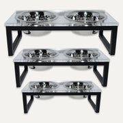 GOO-EEZ Bol Double Inox avec Support en Acrylique S