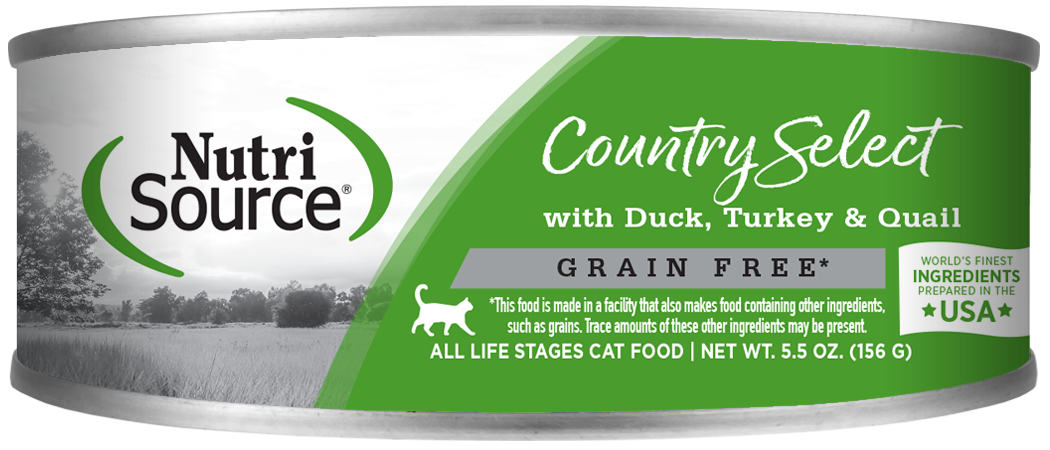 NutriSource - Chat "Country Select" Pâté de Canard, Dinde et Caille - Nourriture Humide Sans Grains pour Chats