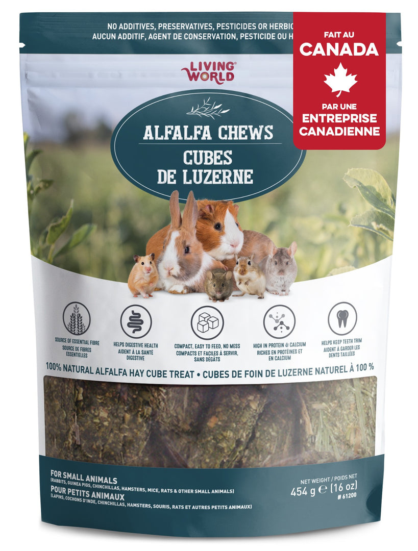Living World - Alfalfa Chews Cubes de Luzerne - Gâteries pour Rongeurs