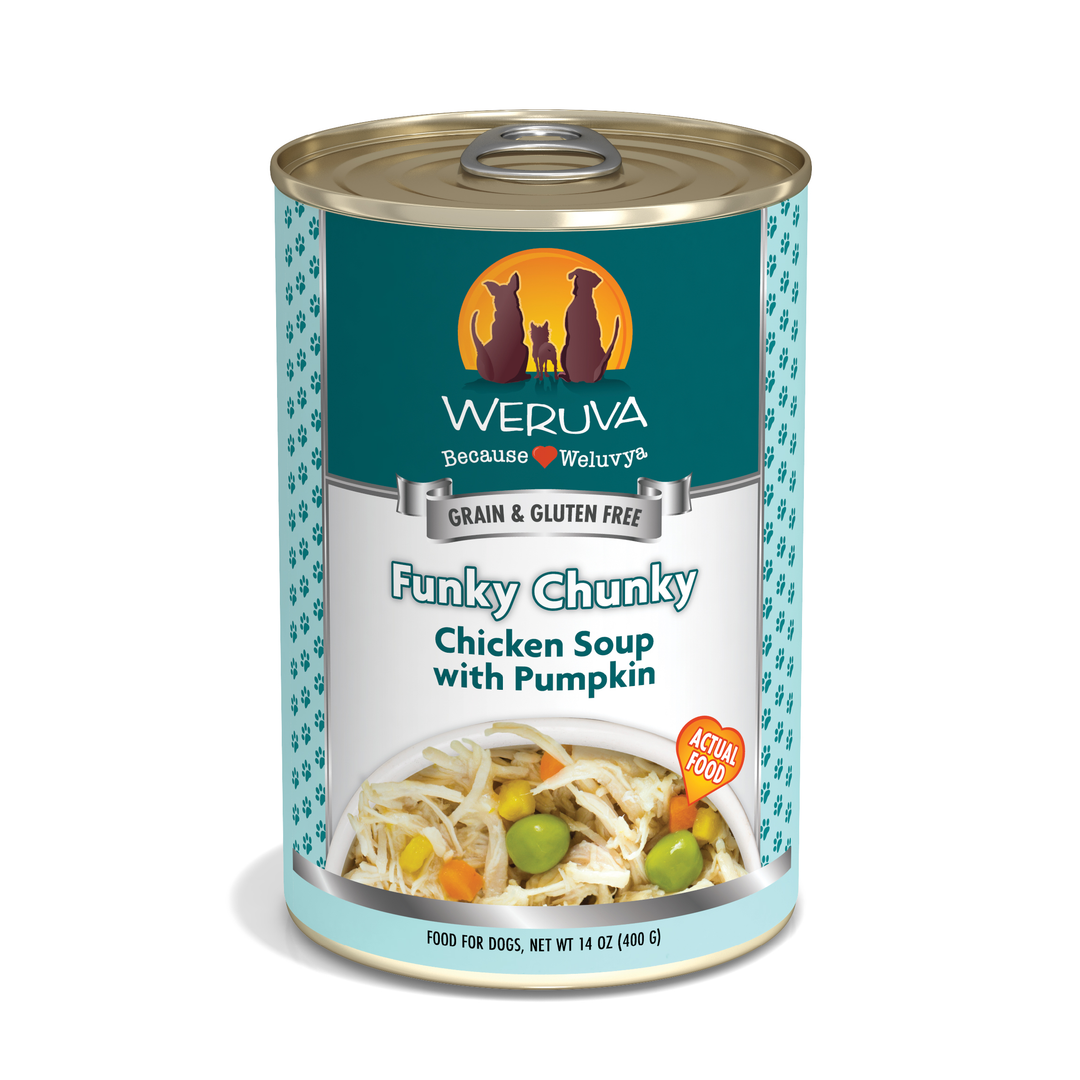 Weruva Classic - Chien "Funky Chunky" Soupe au Poulet et Citrouille - Nourriture Humide Sans Grains pour Chiens