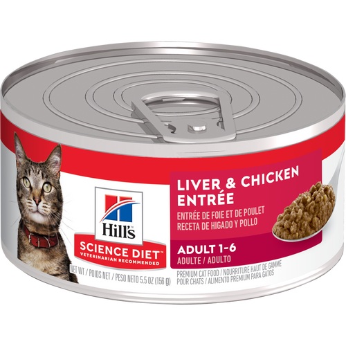 Hill's Science Diet - Entrée de Foie et Poulet - Nourriture Humide pour Chats Adultes 1-6 Ans