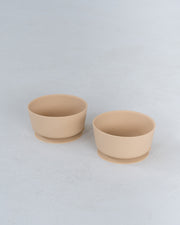 DEXYPAWS Ensemble de Deux Bols en Silicone Beige Naturel