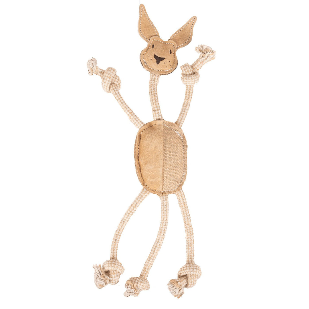 Shedrow K9- Jouet Lapin en Jute et Corde pour Chiens, 13"