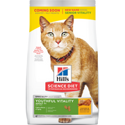 Hill's Science Diet - Senior Vitalité, Poulet et Riz - Nourriture Sèche pour Chats Adultes 7+ Ans
