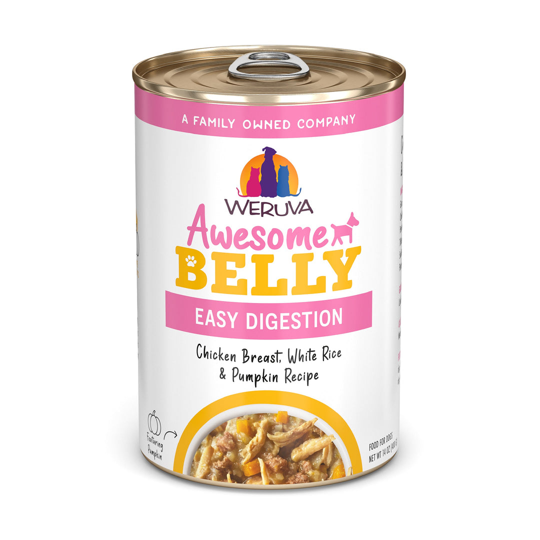 Weruva Functional - Chien "Awesome Belly" Digestion Facile Poitrine de Poulet, Riz Blanc et Citrouille en Bouillon - Nourriture Humide Sans Grains pour Chiens