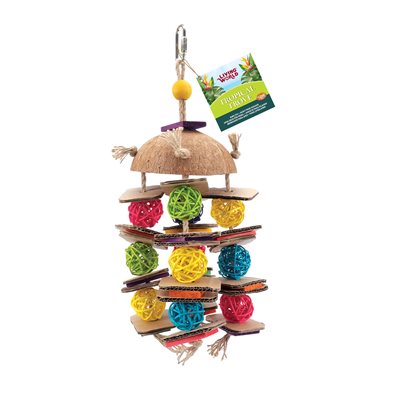 *LW Jouet Tropical Trove Noix de Coco S/M Oiseaux