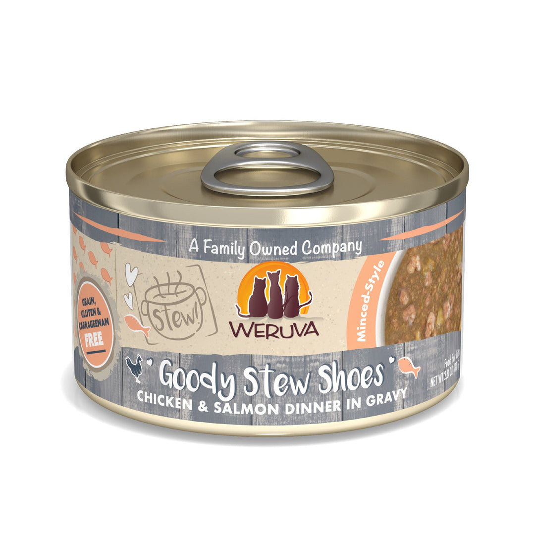 Weruva - Chat "Goody Stew Shoes" Poulet et Saumon en Sauce - Nourriture Humide Sans Grains pour Chats