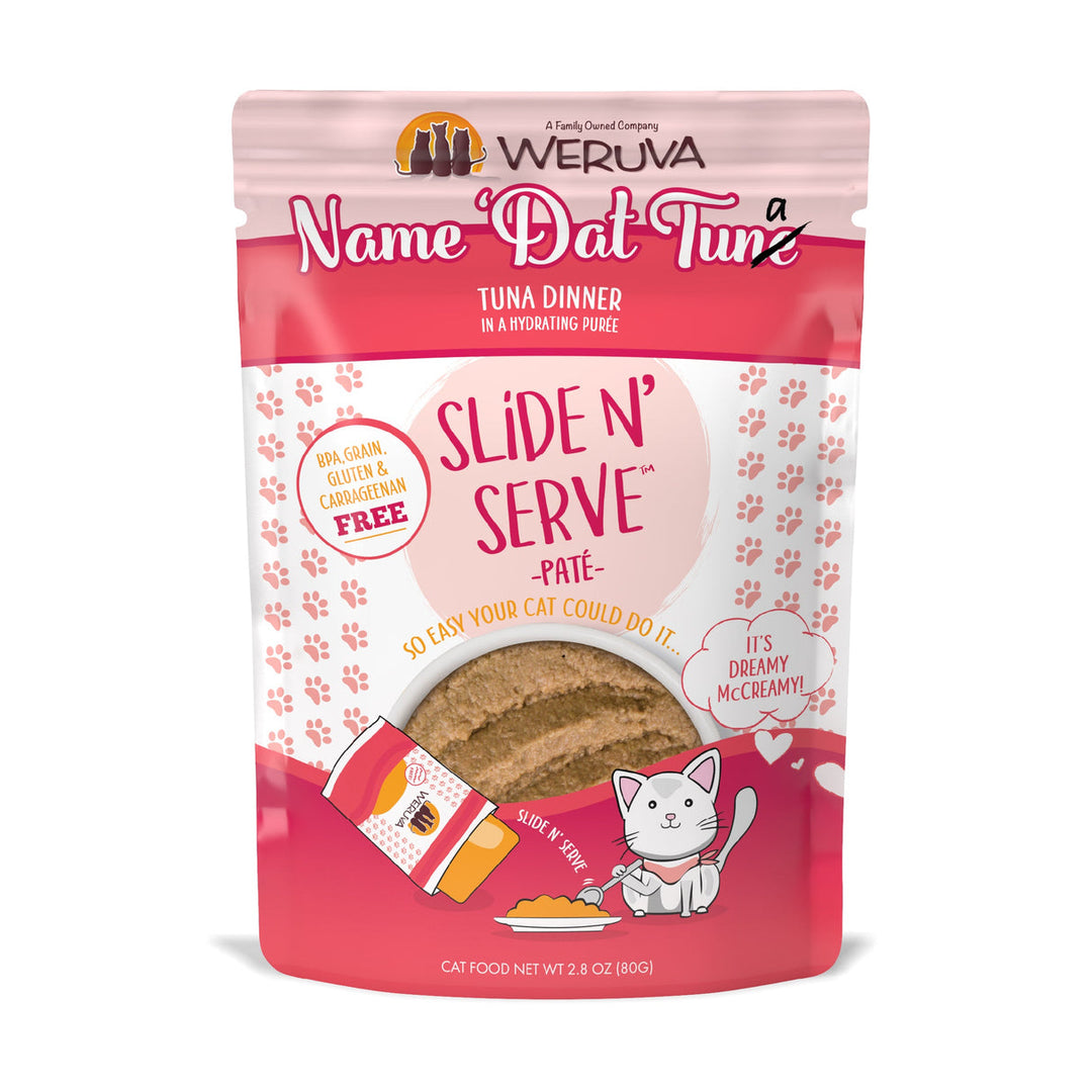 Weruva Slide N' Serve - Name 'Dat Tuna - Pâté de Thon dans une Purée Hydratante - Nourriture Humide Sans Grains pour Chats en Sachet