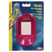 Living World - Baignoire Intérieure Ovale avec Miroir - Baignoire pour Oiseaux