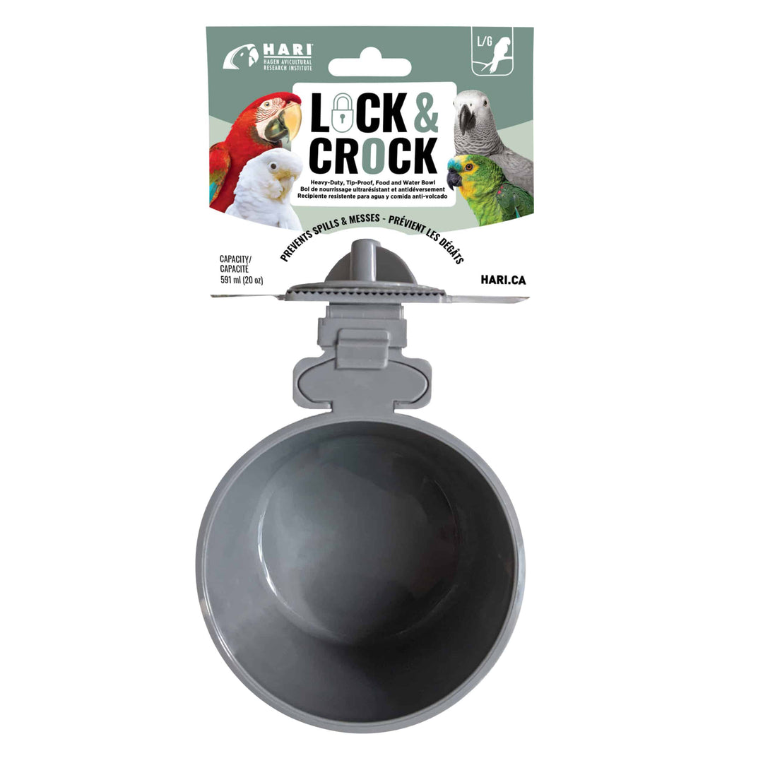 HARI Bol de Nourrissage Lock & Crock 591ml pour Oiseaux