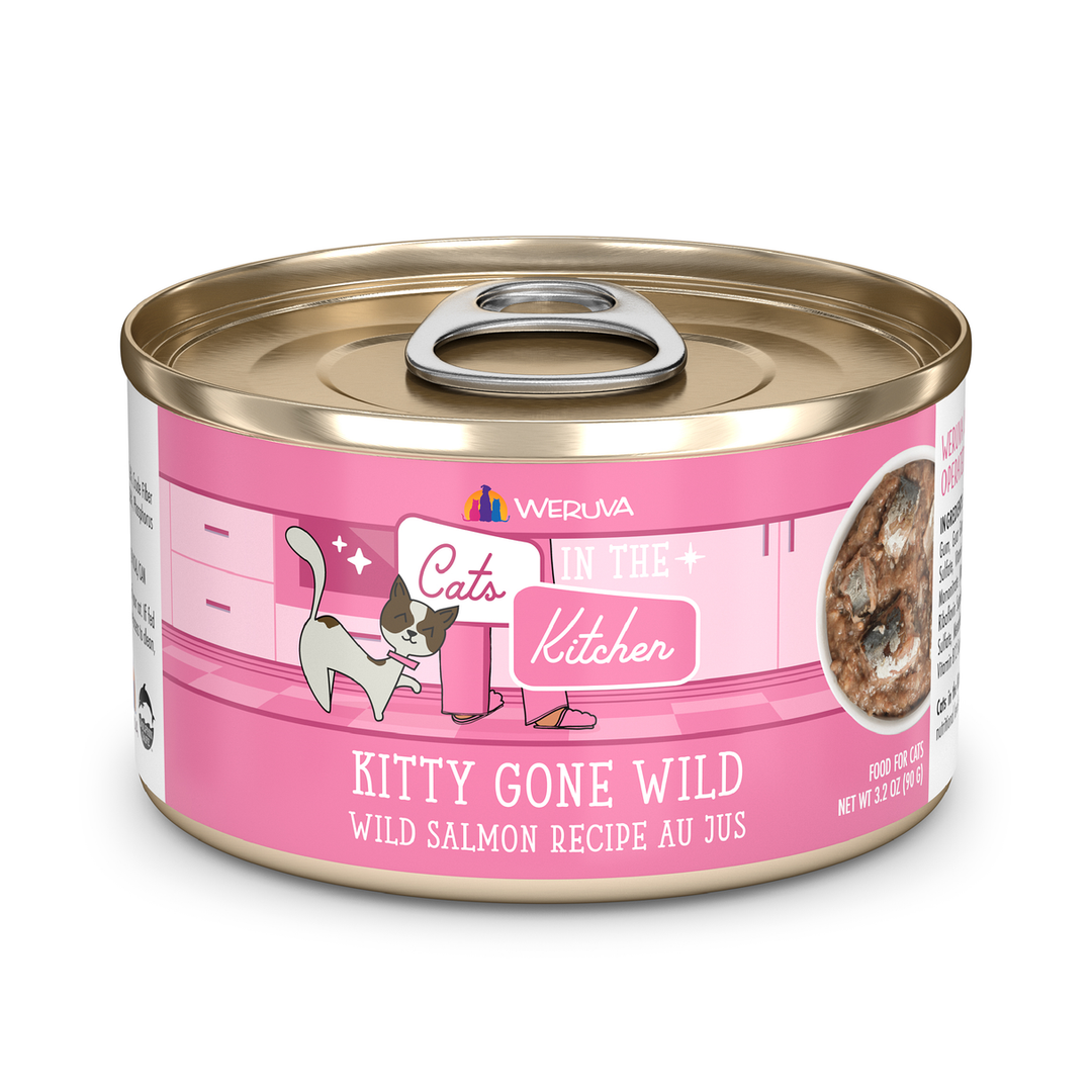 Weruva Cats in the Kitchen - Kitty Gone Wild - Saumon Sauvage au Jus - Nourriture Humide Sans Grains pour Chats