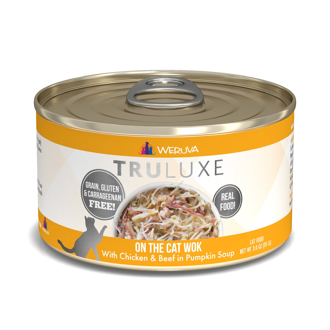 Weruva Truluxe - On The Cat Wok - Poulet et Boeuf dan une Soupe à la Citrouille - Nourriture Humide Sans Grains pour Chats