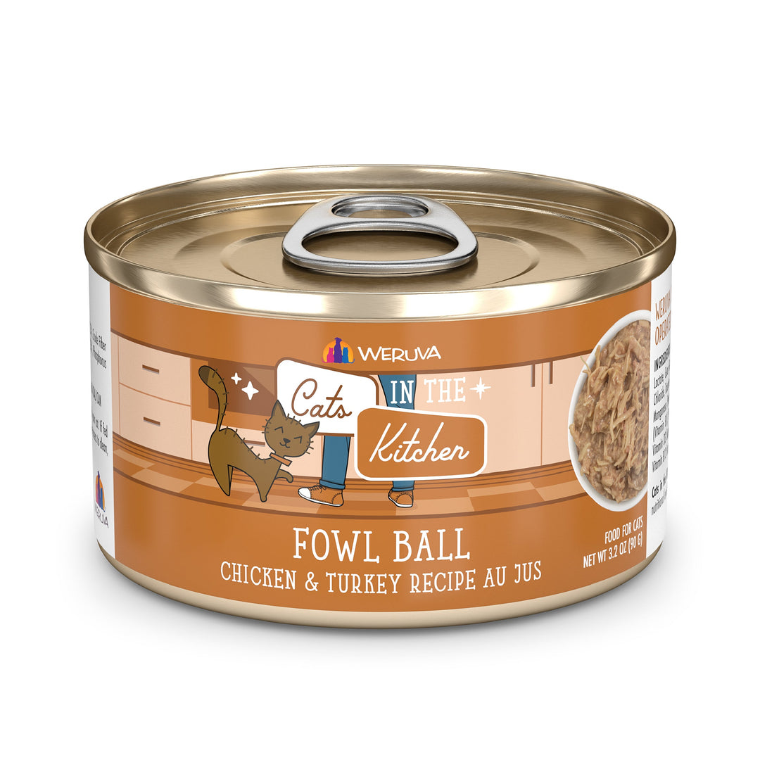 Weruva Cats in the Kitchen - Chat "Fowl Ball" Poulet et Dinde au Jus - Nourriture Humide Sans Grains pour Chats