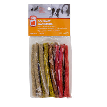 Dogit - Bâtonnets Croquants Multicolores en Cuir Brut - Gâteries pour Chiens