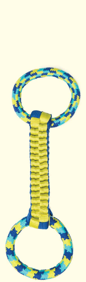 Fitness Zeus - Anneaux en Corde avec Scoubidou Balistique 40.6 cm - Jouet à Tirer pour Chiens