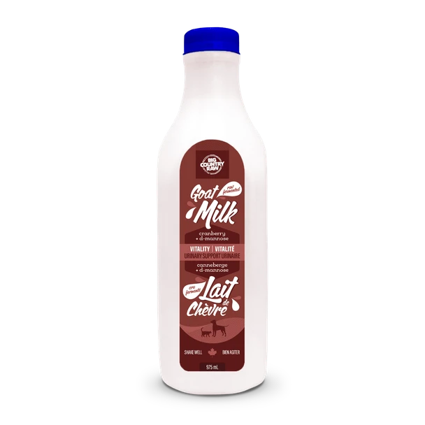 Big Country Raw - Lait de Chèvre Cru Fermenté Vitalité (Canneberge) - Supplément Congelé pour Chiens