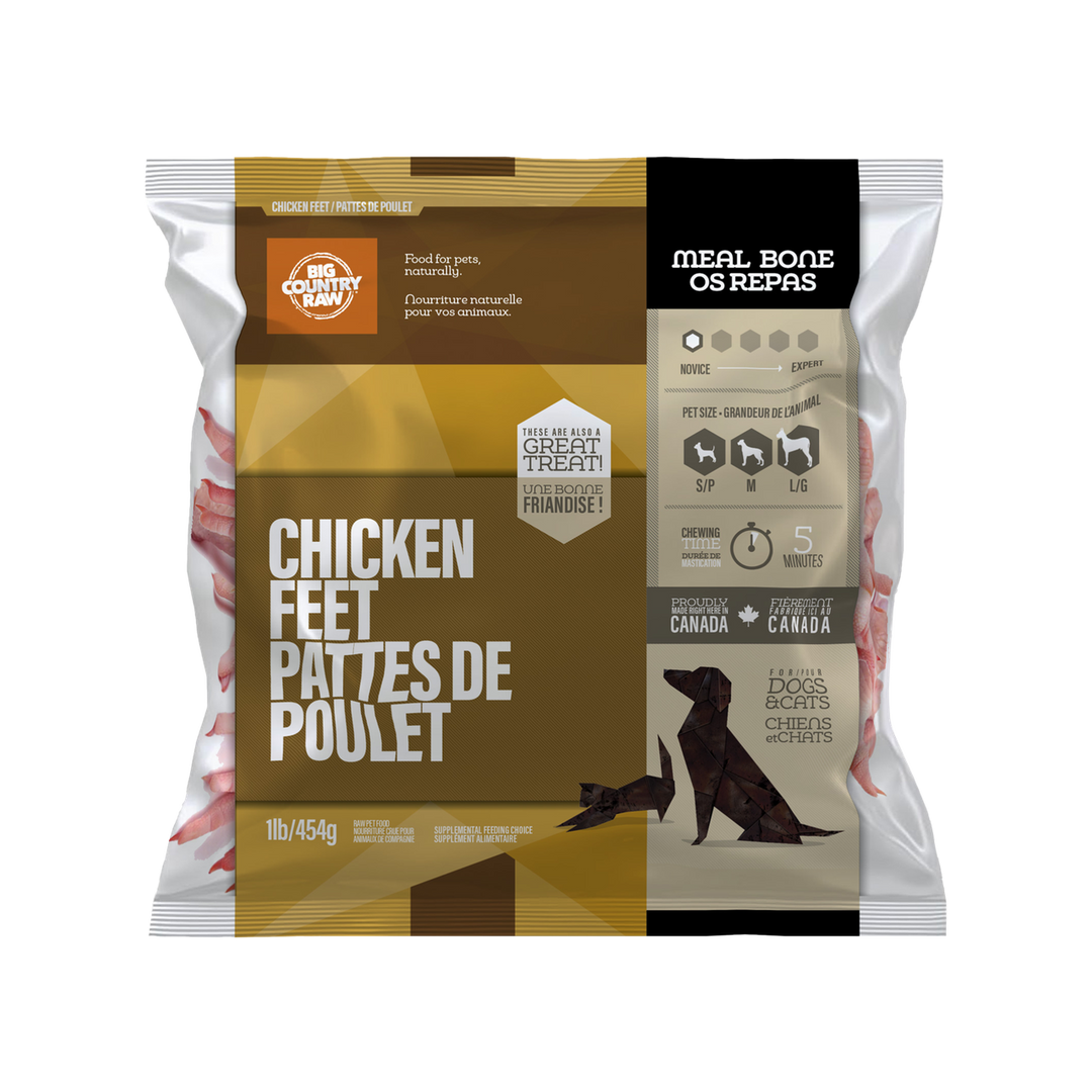 Big Country Raw - Pattes de Poulet - Gâteries Crues Congelées pour Chiens