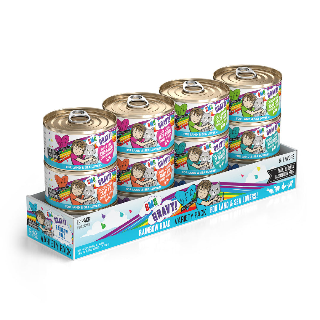 Weruva Best Fido Friend Oh My Gravy! - Assortiment Rainbow Road en Sauce - Nourriture Humide Sans Grains pour Chats