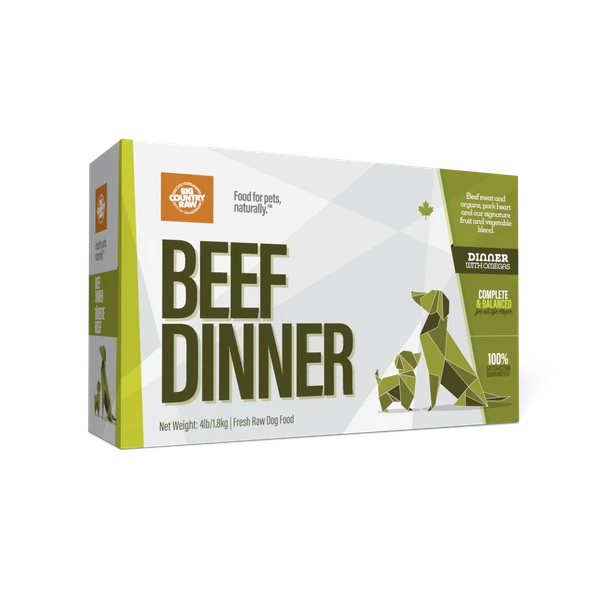 Big Country Raw - Dîner de Boeuf - Nourriture Crue Congelée pour Chiens