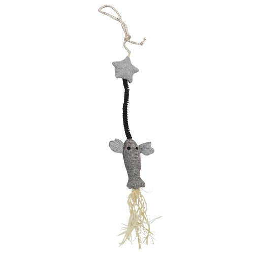 BüD'z - Jouet Homard Élastique en Tissu Recyclé et Herbe à Chat, 61 cm