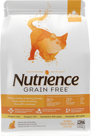 Nutrience Sans Grains - Dinde, Poulet et Hareng - Nourriture Sèche pour Chats de Tout Âge