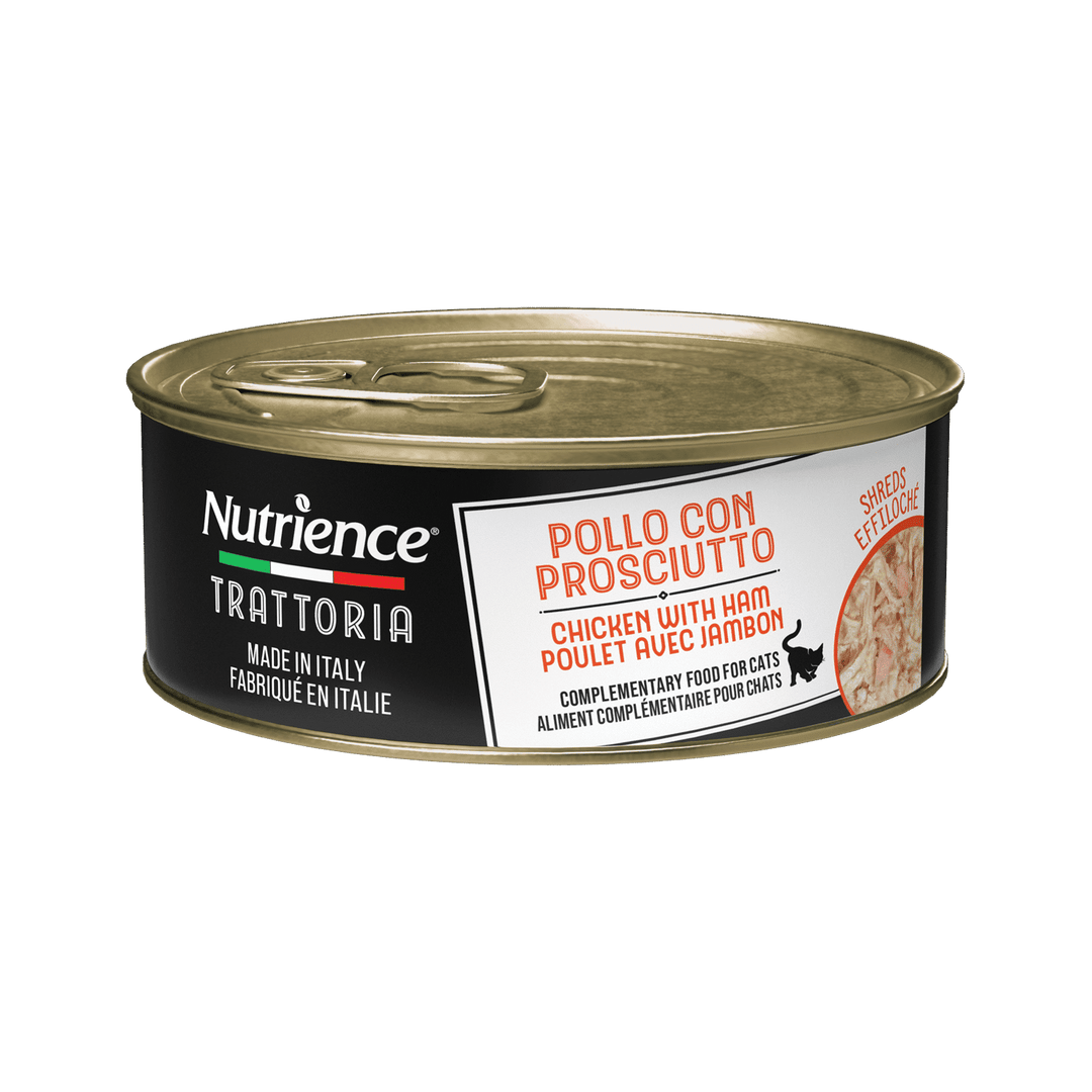 Nutrience Trattoria - Chat Poulet et Jambon Éffilochés - Nourriture Humide Sans Grains pour Chats
