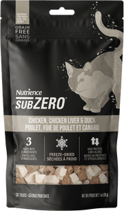 Nutrience SubZero - Poulet, Foie de Poulet et Canard - Gâteries Lyophilisées Sans Grains pour Chats
