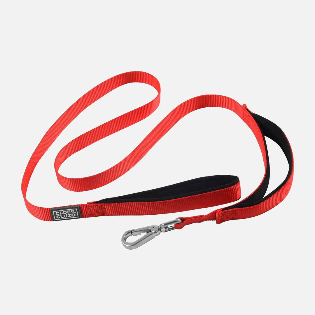 CLOE CLUZO Laisse Double Poignée Rouge