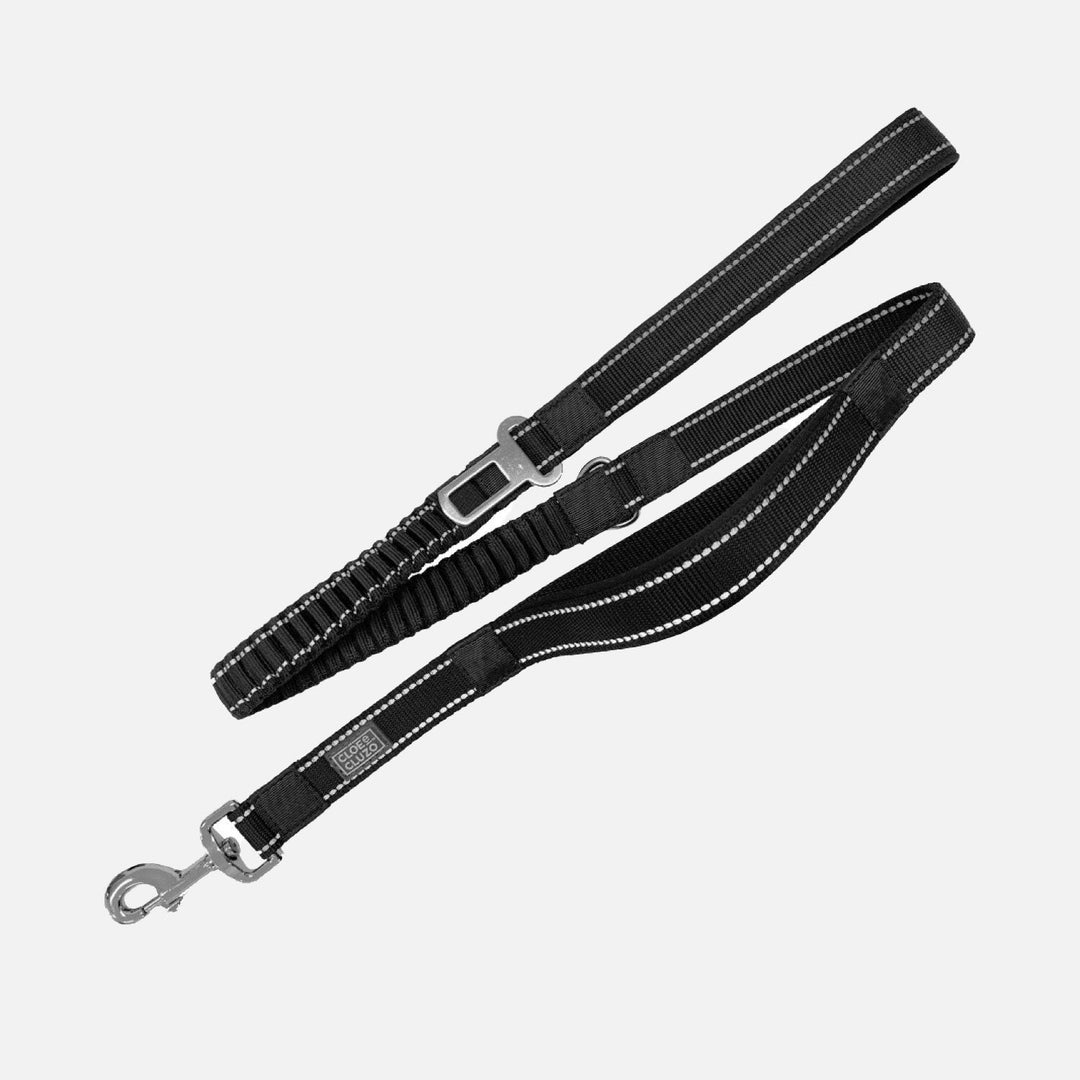 CLOE CLUZO Laisse Bungee Double Poignée Noir