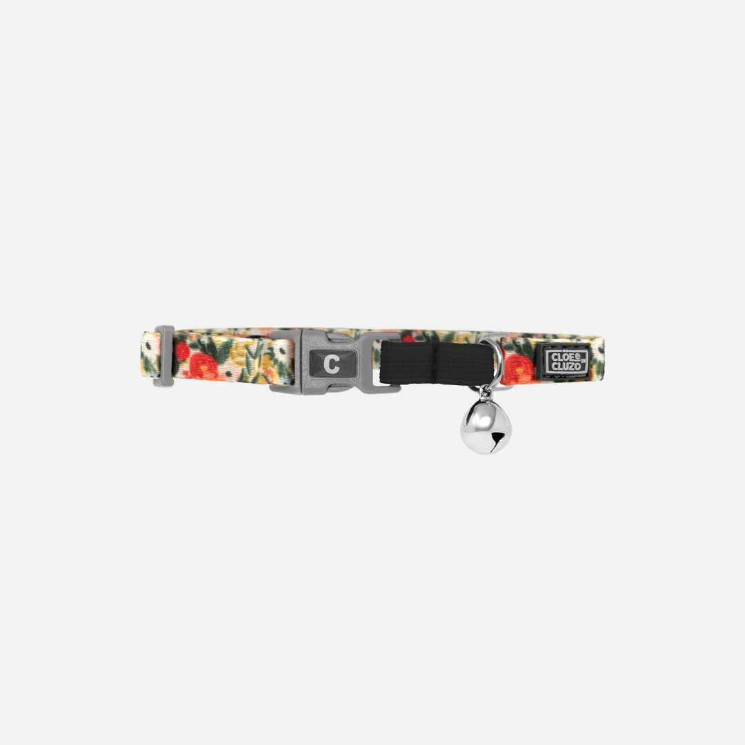 CLOE CLUZO Chat Collier Motif Ajustable Fleurs