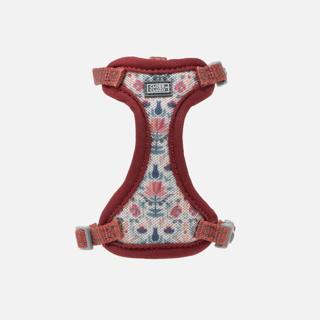 CLOE CLUZO Chat Harnais Filet Motif Fleurs L/XL
