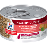 Hill's Science Diet Healthy Cuisine - Chat Adulte Saumon Poché et Épinards en Sauce - Nourriture Humide pour Chats