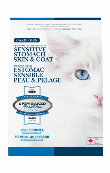 Oven-Baked Tradition Soin - Estomac Sensible, Peau et Pelage, Poisson - Nourriture Sèche Sans Grains pour Chats