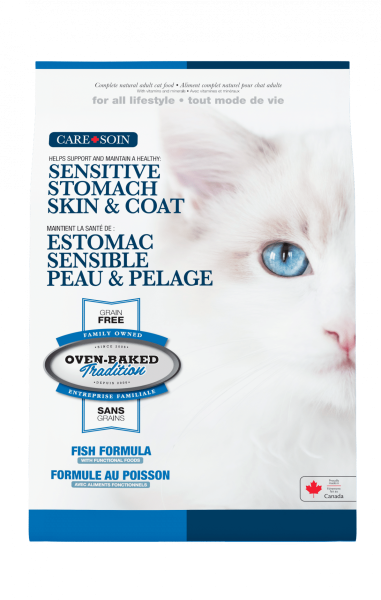 Oven-Baked Tradition - Chat Soin Estomac Sensible, Peau & Pelage Poisson - Nourriture Sèche Sans Grains pour Chats