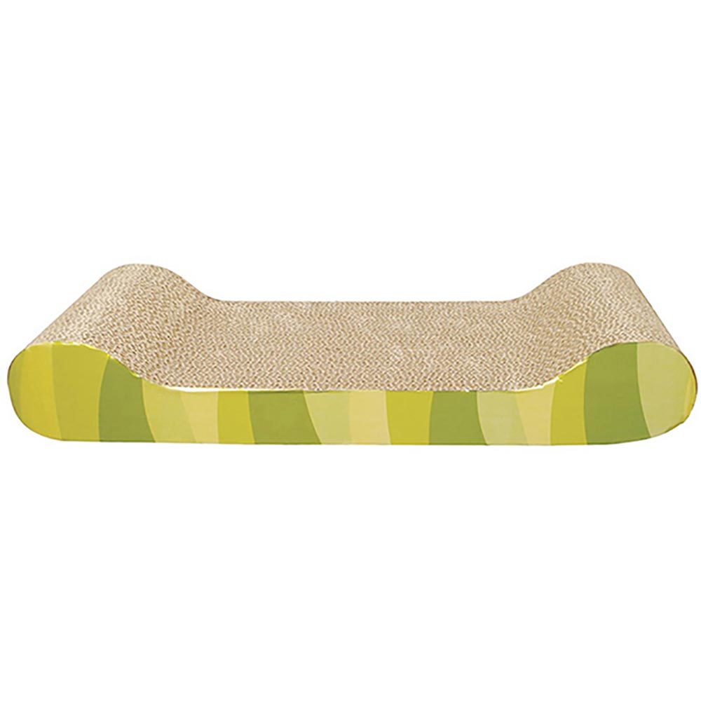 Catit Style - Griffoir en Carton Ondulé en Forme de Chaise Longue avec Herbe à Chat (45 x 19 x 7.3 cm)