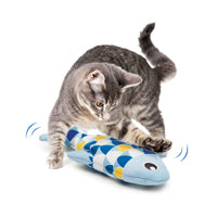 Catit Groovy - Poisson Bleu avec Herbe à Chat - Jouet Interactif à Batterie pour Chats