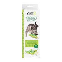 Catit Groovy - Gecko Vert avec Herbe à Chat 8" - Jouet Interactif à Batterie pour Chats