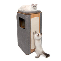Catit Vesper - Arbre à Chat - Meuble V-Cubo Tower Gris (42.5 x 42.5 x 87.5 cm)