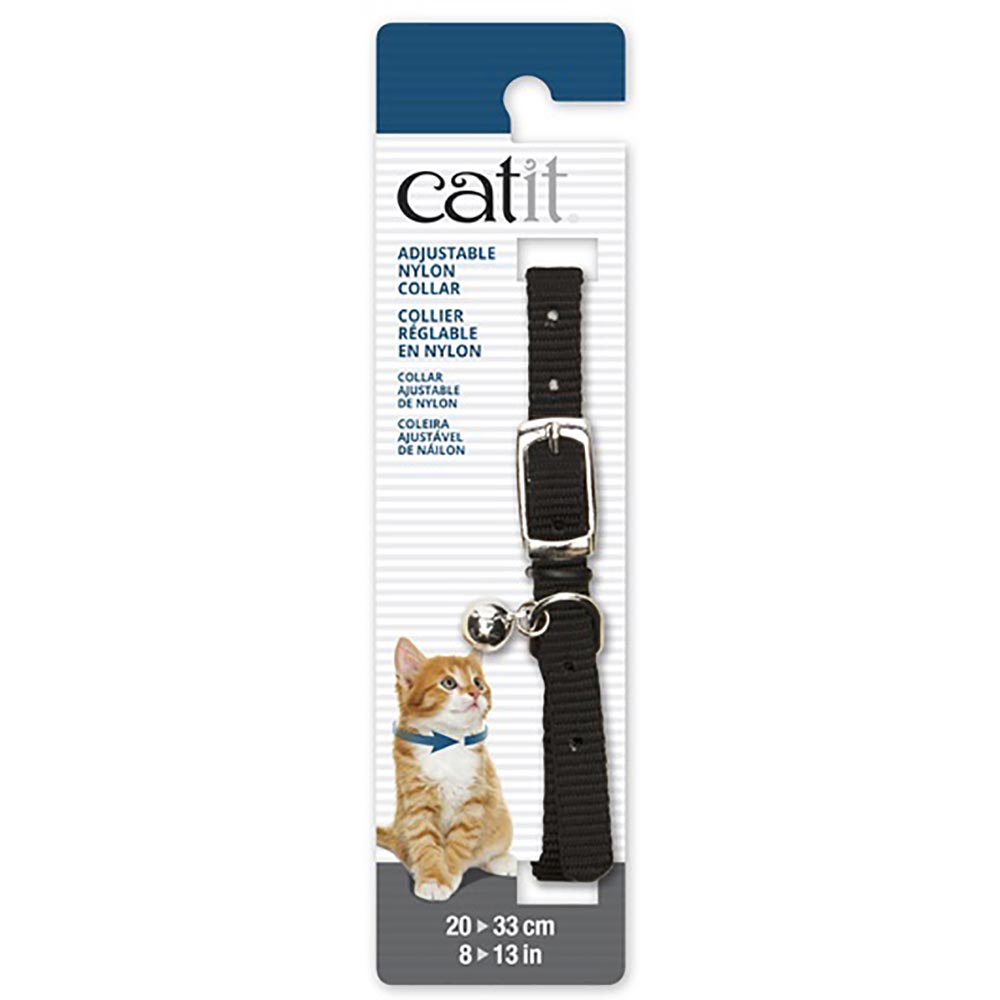 *CATIT Collier Nylon/Boucle Métal 8-13" Noir