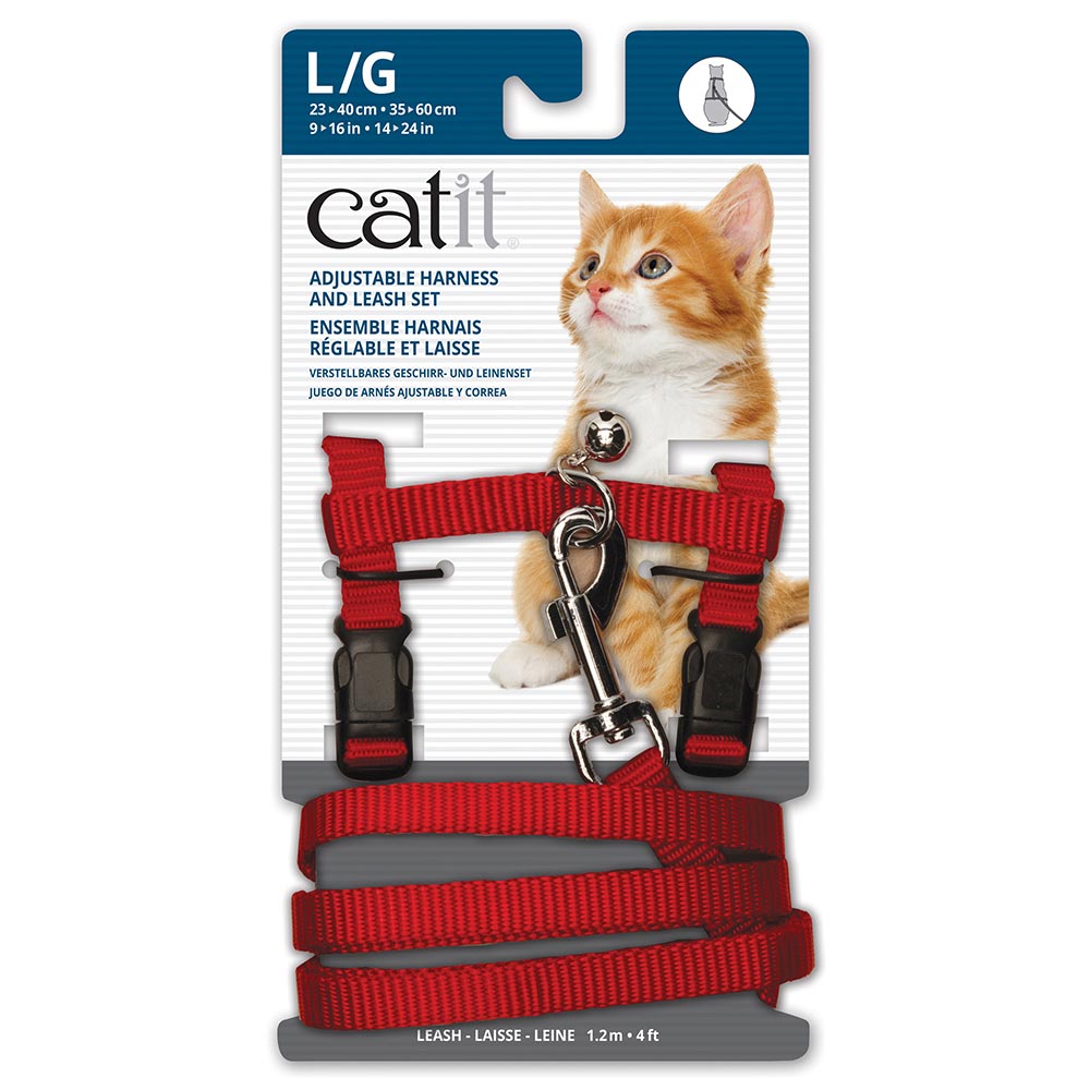 Catit - Ensemble Harnais Réglable et Laisse en Nylon - Harnais pour Chats